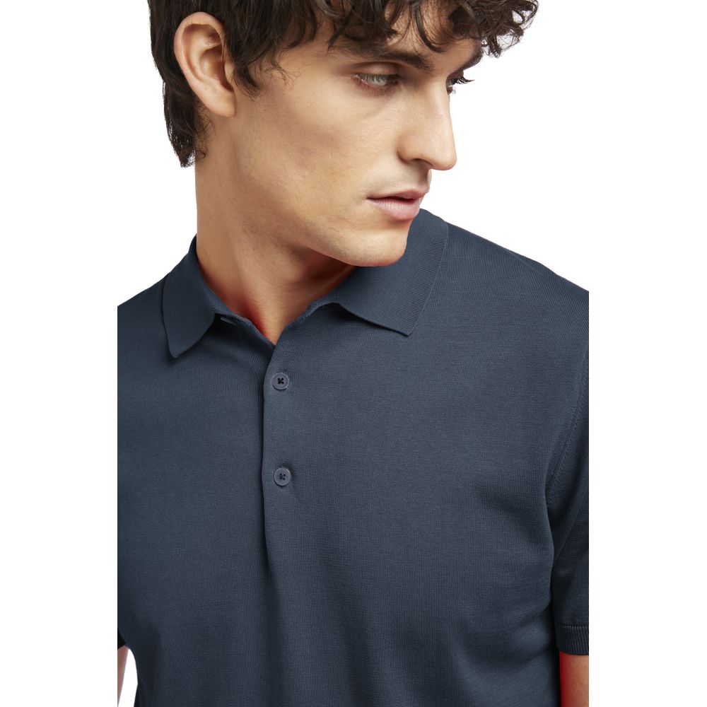 Blaues Poloshirt aus Baumwolle