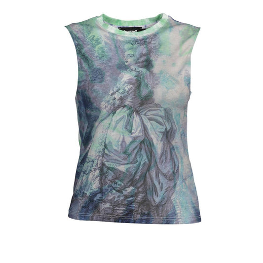 Hellblaues Polyester-Damentop