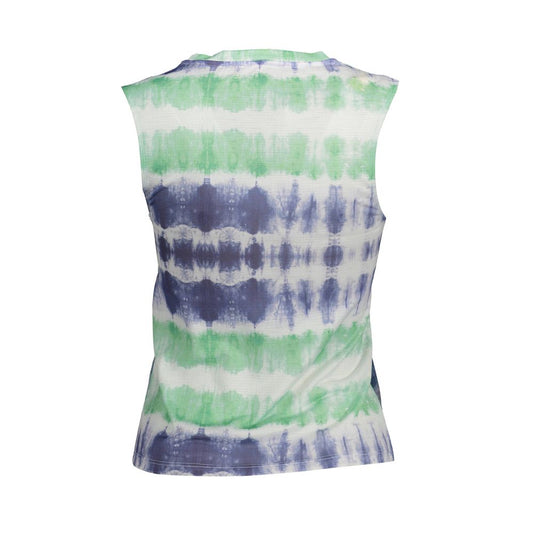 Hellblaues Polyester-Damentop