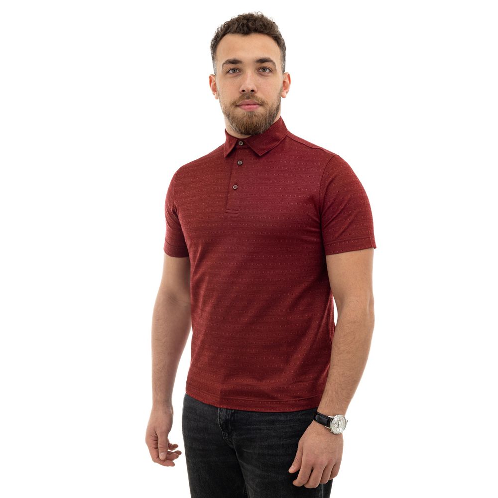 Burgunderrotes Poloshirt aus Baumwolle