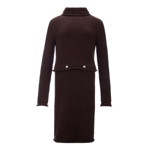 Elegantes Viskose-Braunkleid