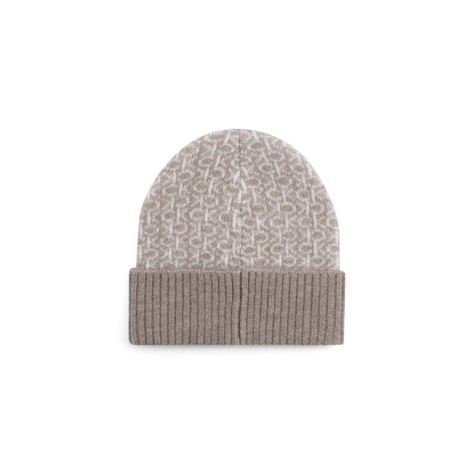 Beige Alpaca Leather Caps Baseball Hat