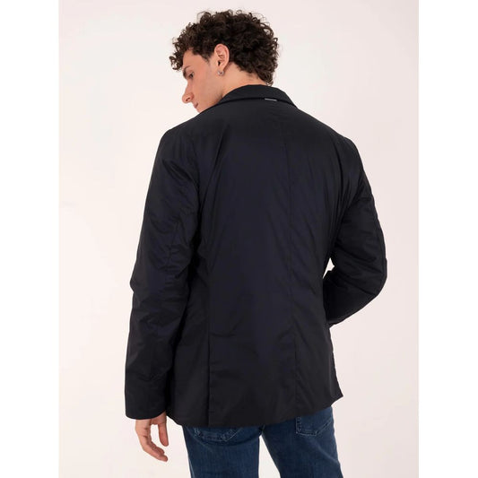 Blue Polyester Jackets & Coat