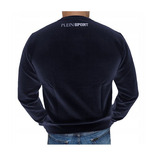 Blauer Baumwollpullover