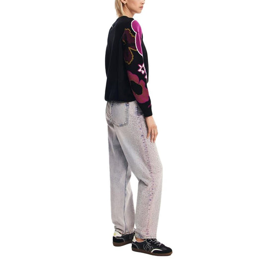 Schwarzer Polyamidpullover