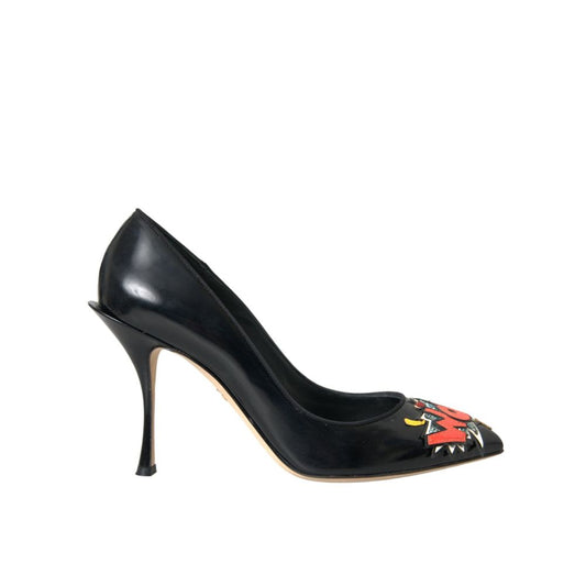 Schwarze Lederpumps