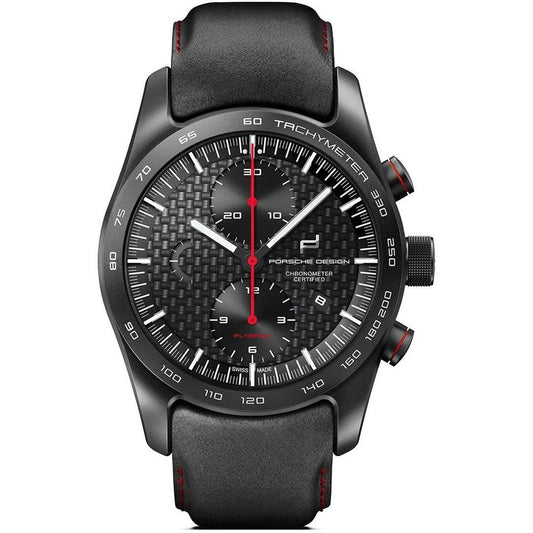 Schwarze Lederuhr
