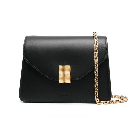 Schwarze Lederhandtasche