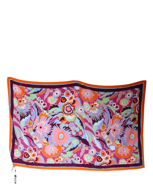 Multicolor Floral Print Cotton Beach Towel
