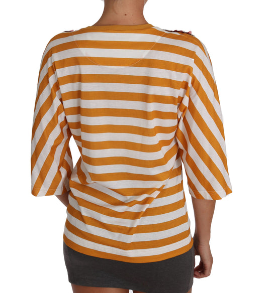 Weiß-oranges FIRENZE Top T-Shirt