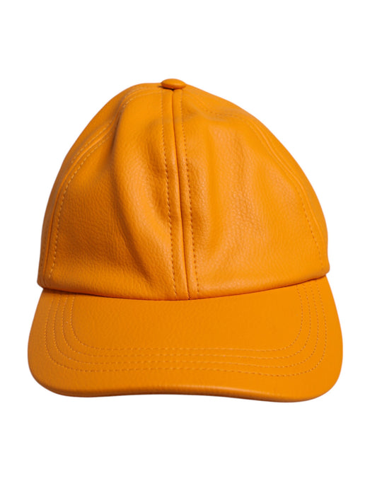 Orangefarbene Baseballkappe aus Baumwolle mit 6 Paneelen