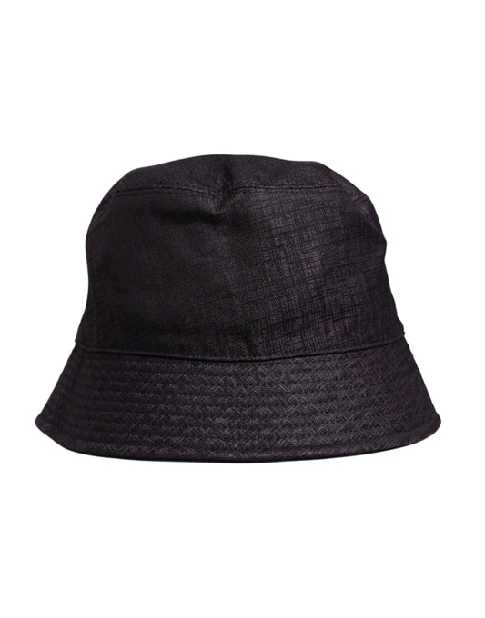 Schwarzer Nylon-Bucket-Hut mit breiter Krempe