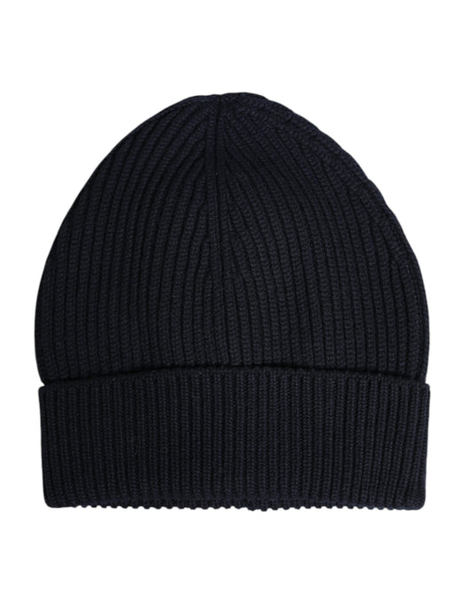 Schwarze Kaschmir-Strickmütze für den Winter