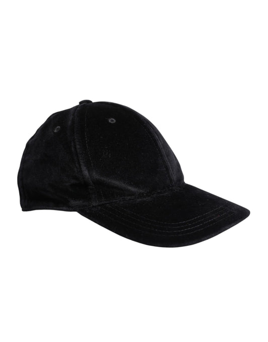 Schwarze Baseballkappe aus Baumwolle mit 6 Paneelen