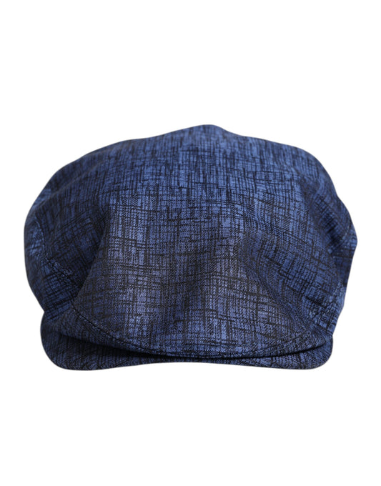 Blaue Newsboy-Mütze aus Baumwollstretch