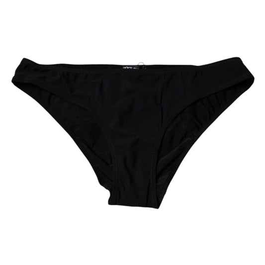 Schwarze Nylon-Stretch-Höschen mit mittlerer Taille