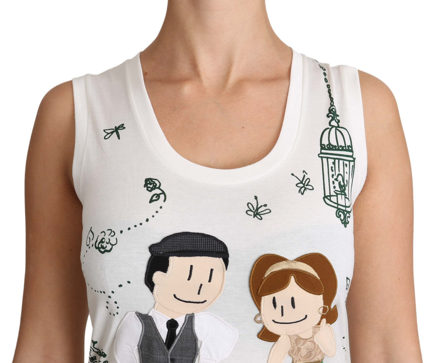 Weißes ärmelloses Tanktop aus Baumwolle #dgfamily