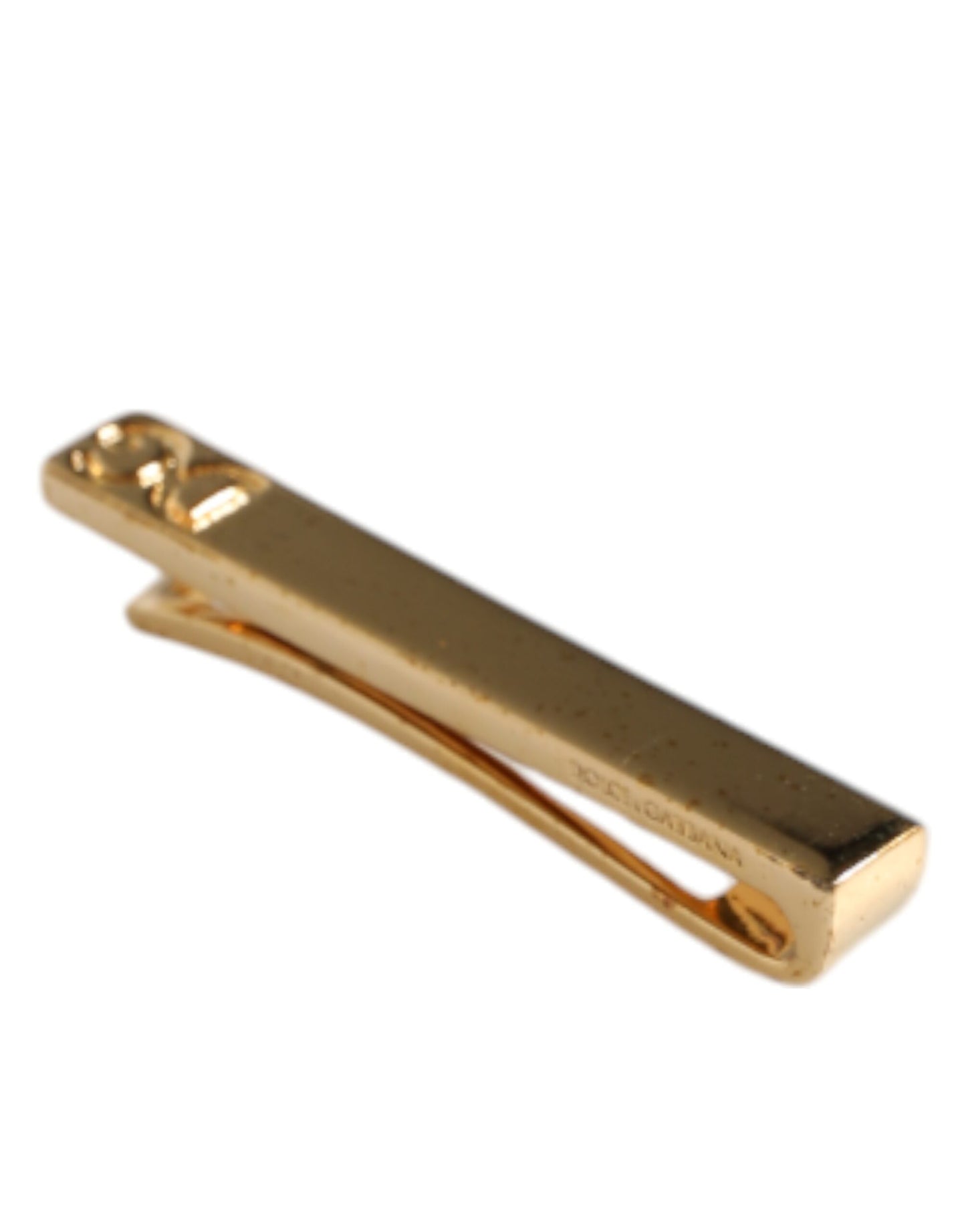Goldfarbene Krawattenklammer aus Messing mit Kristallen