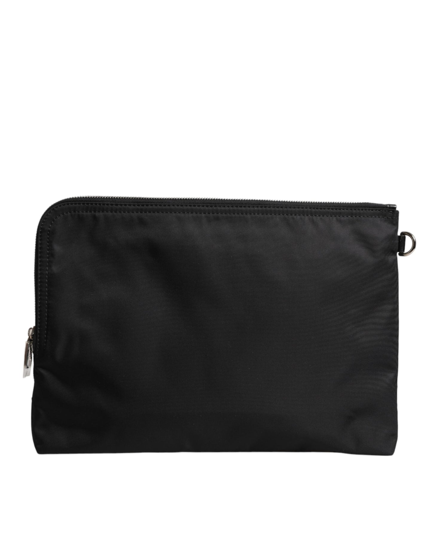 Schwarze Clutch aus Nylon mit DG Milano-Print