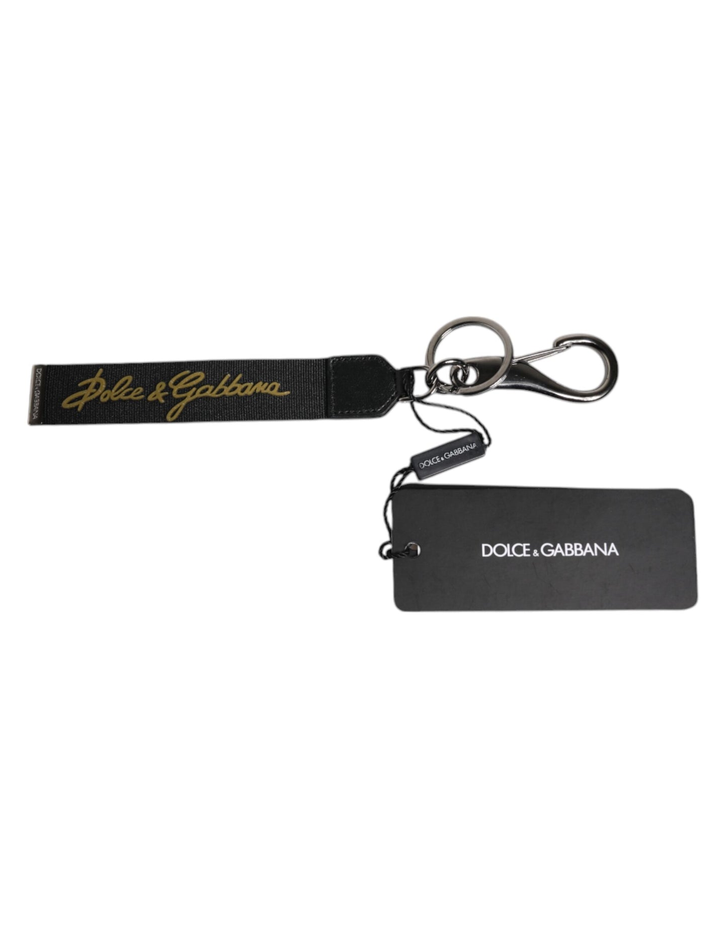 Schwarzes Logo Nylon Silber Messing Herren Halter Schlüsselanhänger