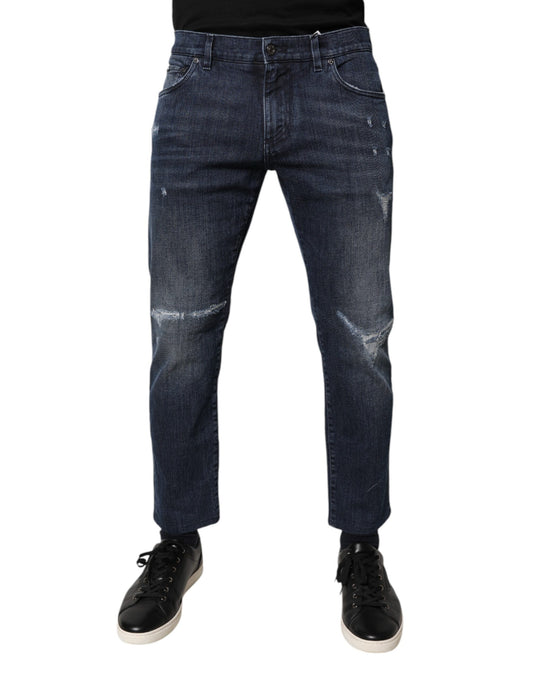 Blaue Skinny-Jeans aus Baumwollstretch für Herren
