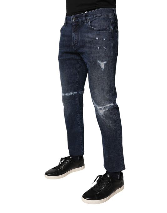 Blaue Skinny-Jeans aus Baumwollstretch für Herren