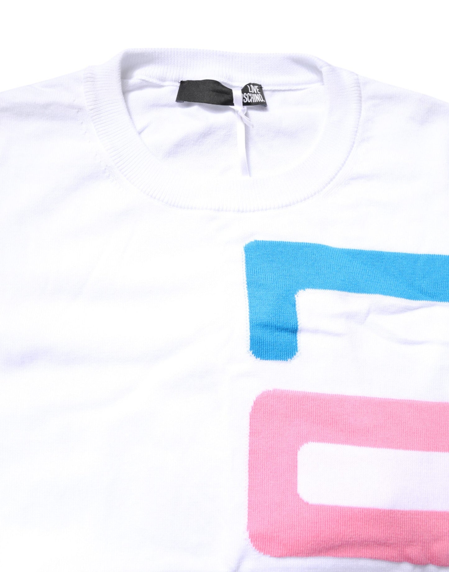 Weißes Langarm-T-Shirt aus Baumwolle mit Grafikdruck