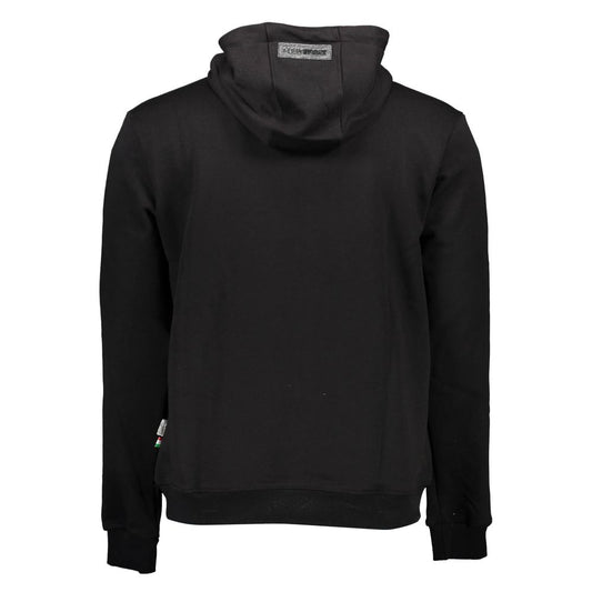 Schwarzer Herren-Kapuzenpullover aus Baumwolle