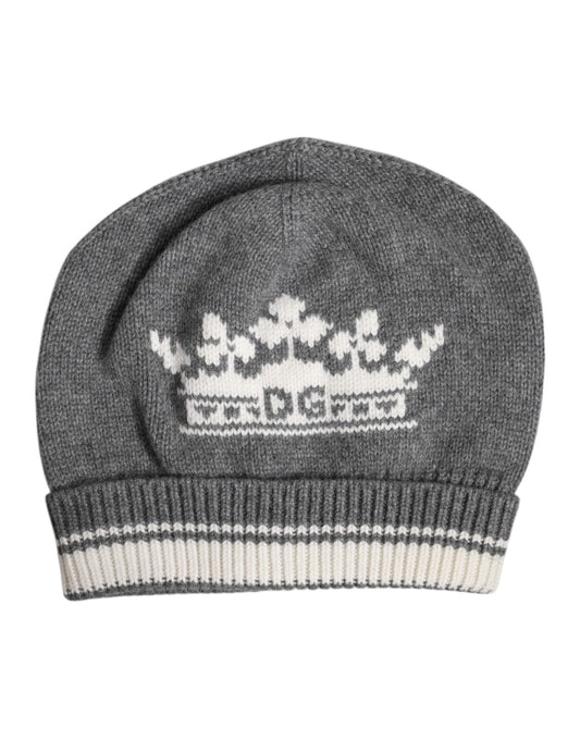 Graue Kaschmir-Strickmütze für den Winter