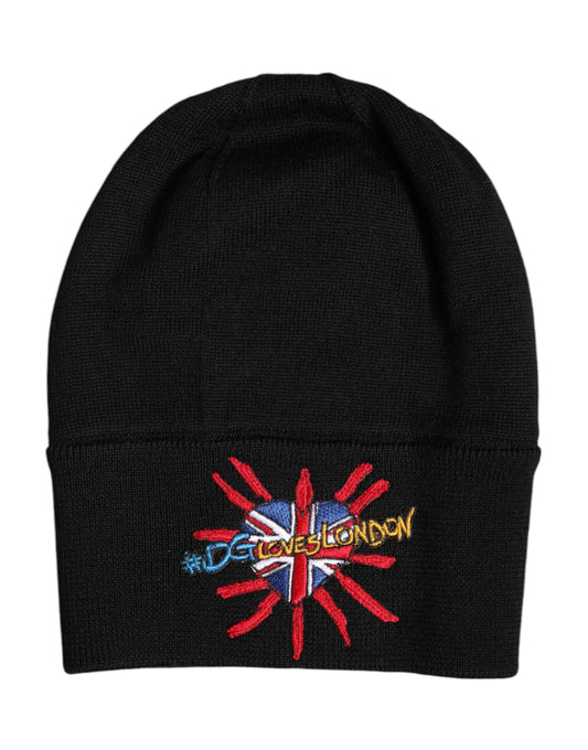 Schwarze #DGLOVESLONDON Strickmütze