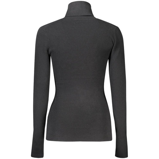 Schwarzer Baumwollpullover für Damen