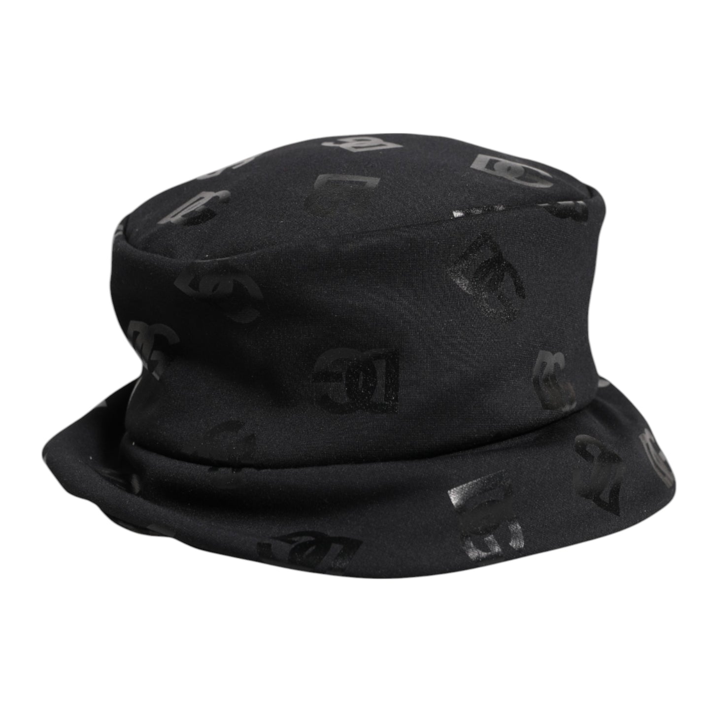 Schwarzer Fischerhut aus Polyester-Jacquard mit DG-Monogramm