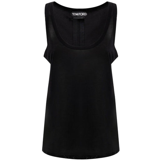 Schwarzes Seiden-Tanktop