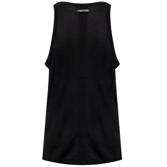 Schwarzes Seiden-Tanktop