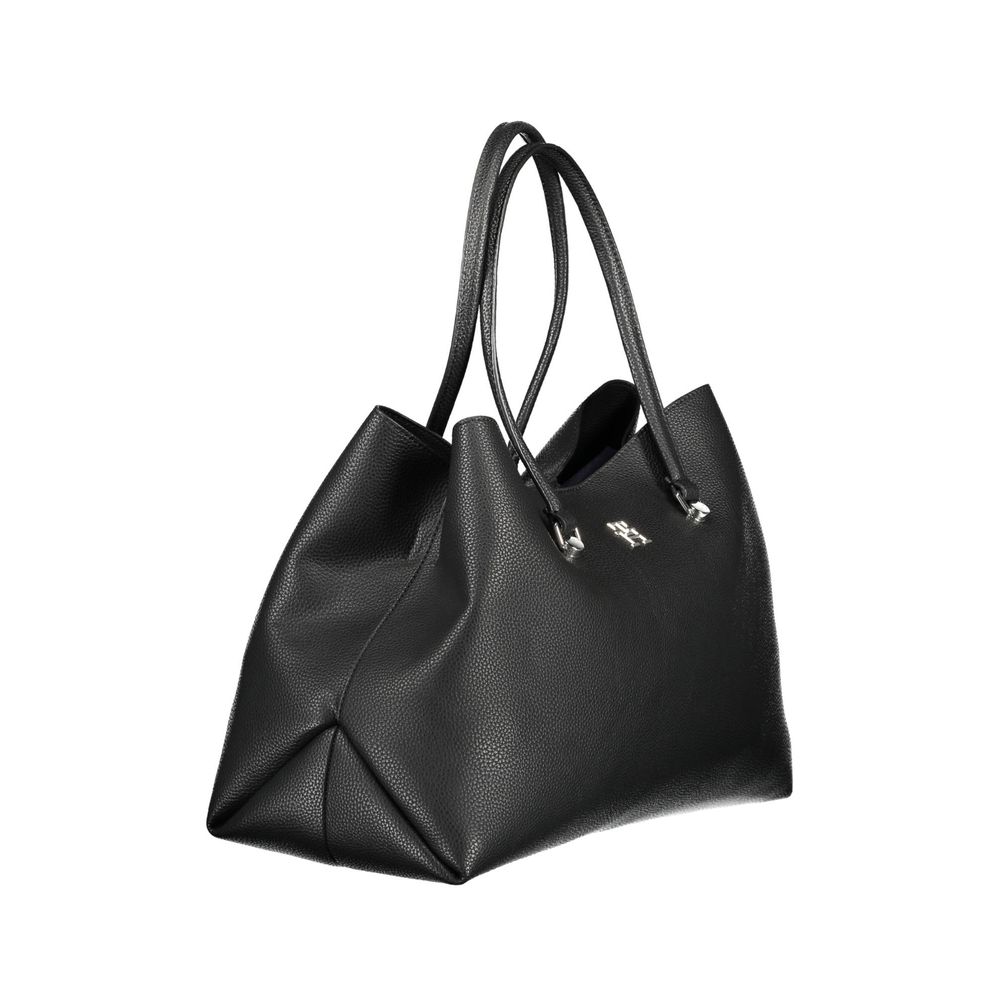 Schwarze Polyester Damen Handtasche
