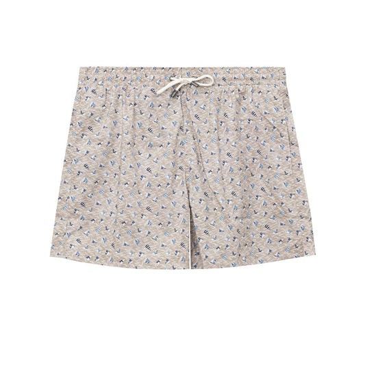 Beige Polyester-Badeshorts