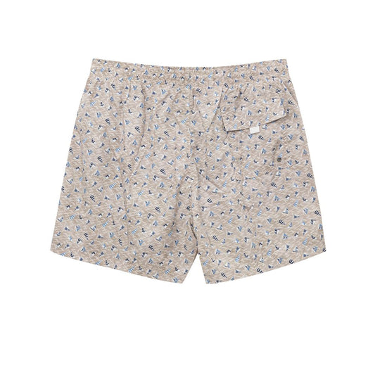 Beige Polyester-Badeshorts
