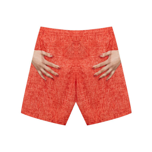Rote Polyester-Badeshorts