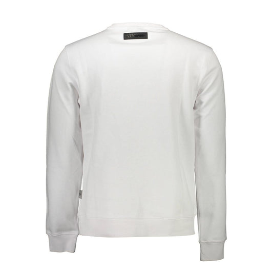 Weißer Baumwollpullover für Herren