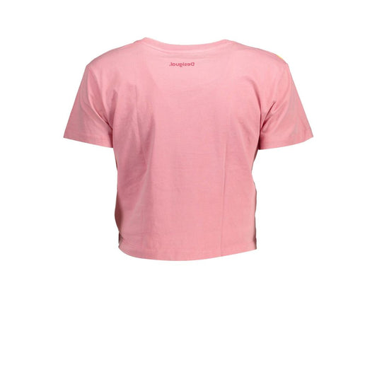 Rosa Baumwoll-T-Shirt für Damen