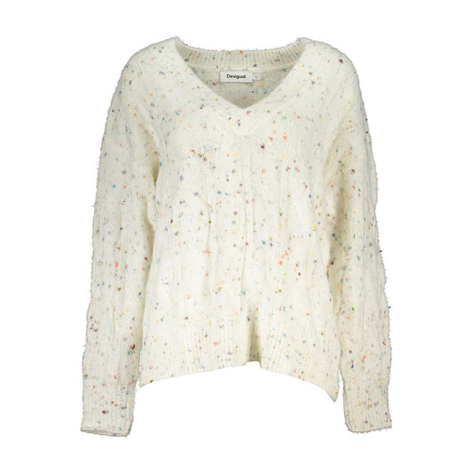 Schicker Pullover mit V-Ausschnitt und Logo-Detail in Kontrastfarbe