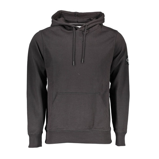 Schwarzer Herrenpullover aus Baumwolle mit Kapuze
