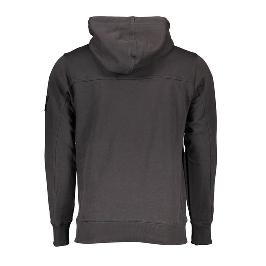 Schwarzer Herrenpullover aus Baumwolle mit Kapuze