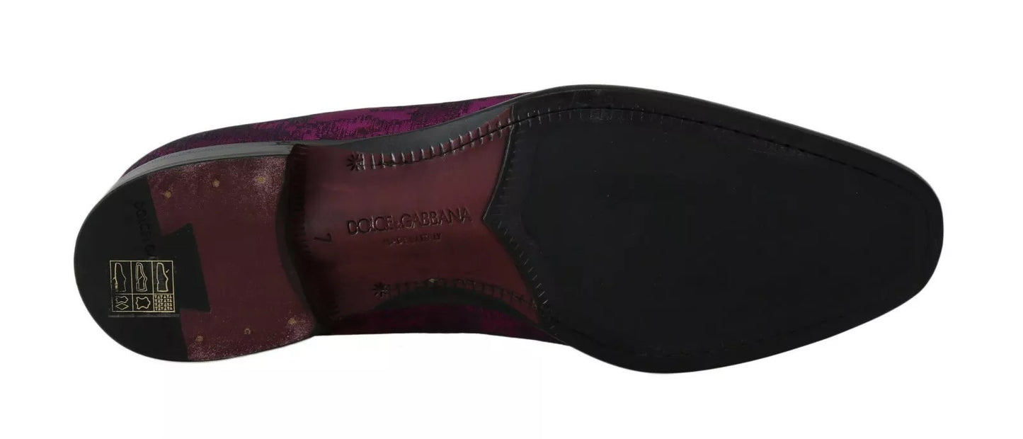 Lila Jacquard-Loafer, formelle Schuhe