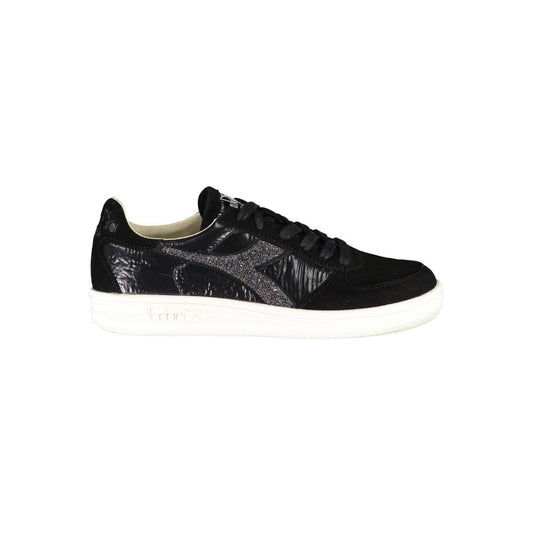 Schwarze Leder-Sneaker für Damen