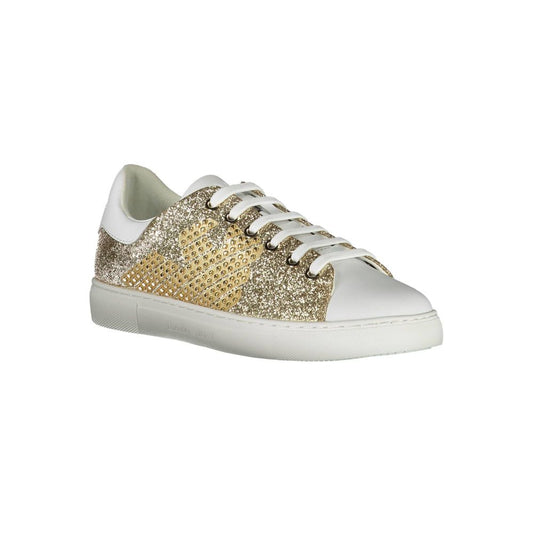 Goldfarbener Polyester-Sneaker für Damen