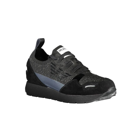Schwarze Leder-Sneaker für Damen
