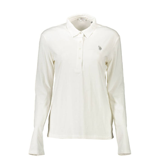 Weißes Damen-Poloshirt aus Baumwolle