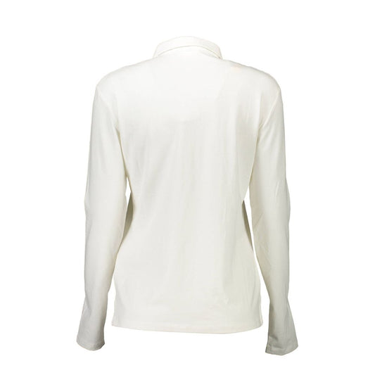 Weißes Damen-Poloshirt aus Baumwolle