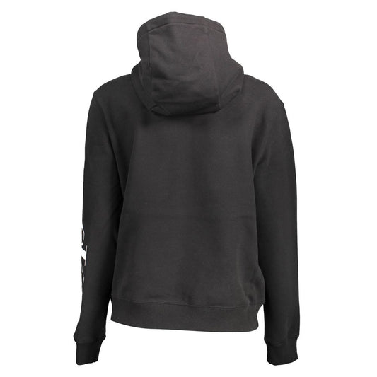 Black Cotton Women Sweatshirt